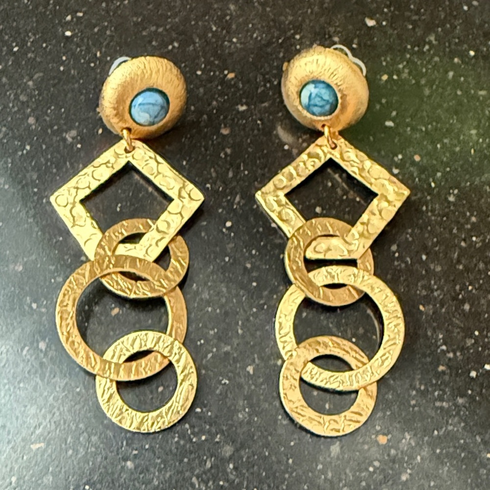 Stephanie Kantis Earrings 24 k gold plated